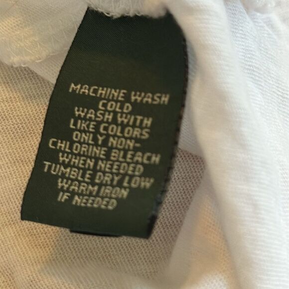 LRL Lauren Jeans Co Ralph Lauren White  Thin Cotton Knit Top with 3/4 sleeves - Picture 8 of 9